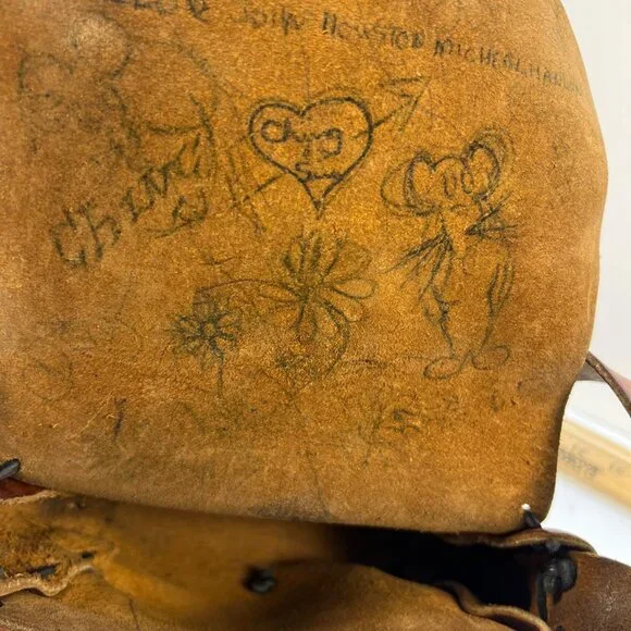 Lagerfeld Brown Leather Toiletry Bag Men's Travel Dopp Kit Zip Pouch Vintage - Picture 7 of 7